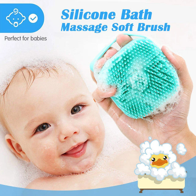 Silicone Body Brush Shower Scrubber, Massage Shower Brush Shampoo Dispenser