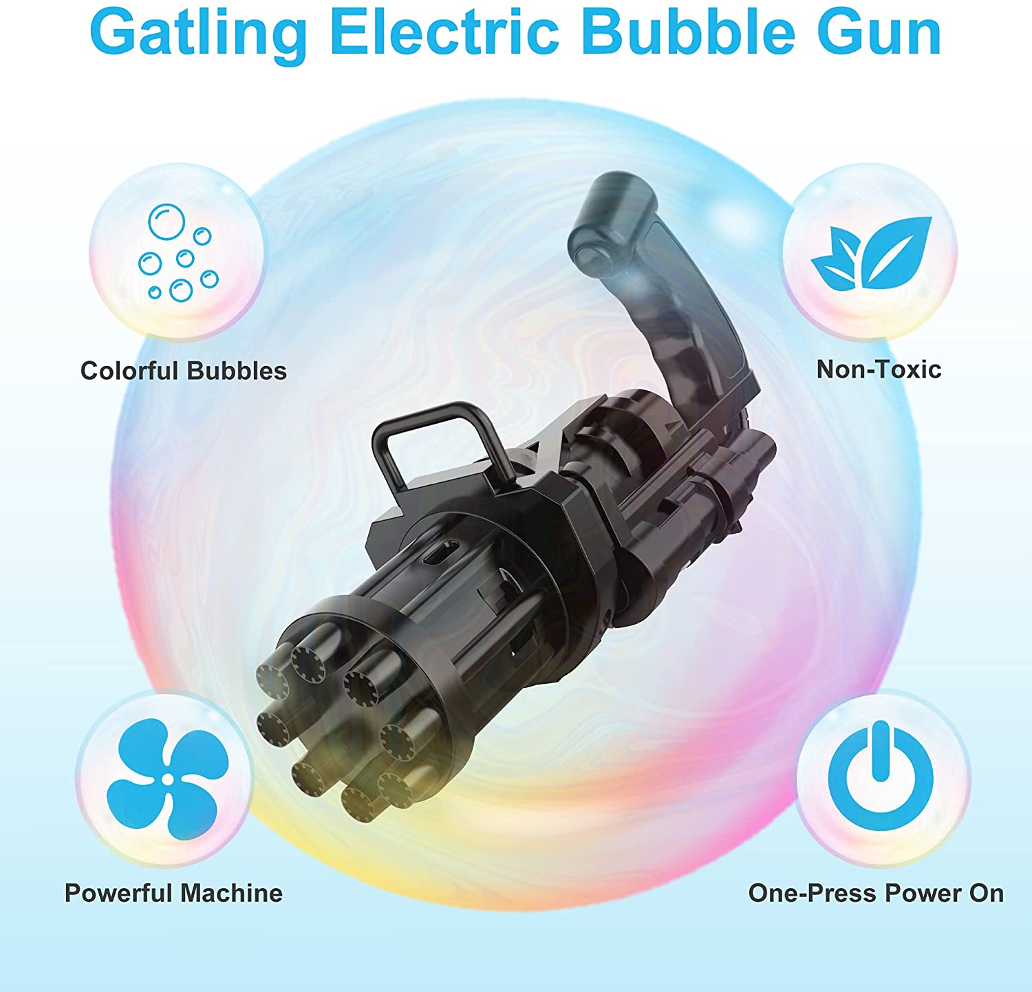 Gatling Automatic Water Bubble Gun Toy For Kids