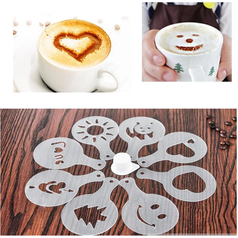 Pack Of 16Pcs Coffee Stencil Template Set