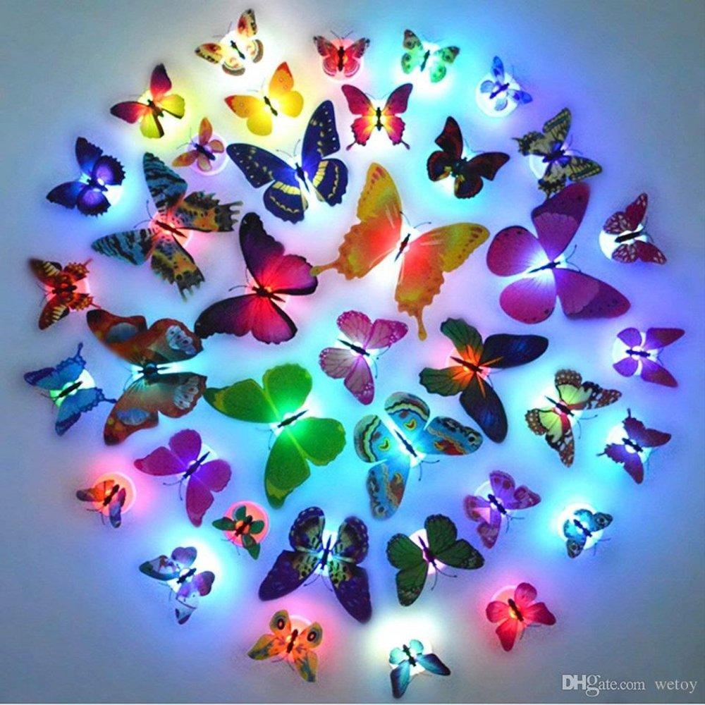 LED Butterfly Wall Night Light Stickers