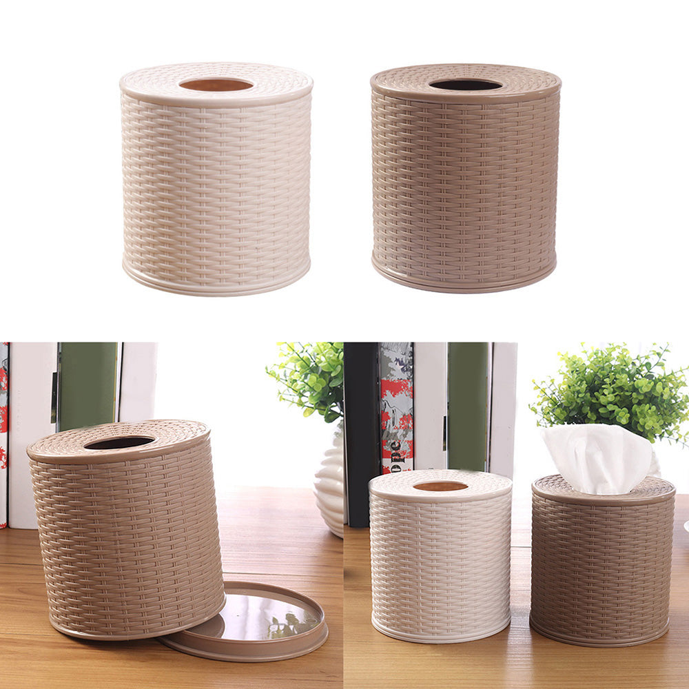 Round tissue box Plastic tissue box Simple tissue box