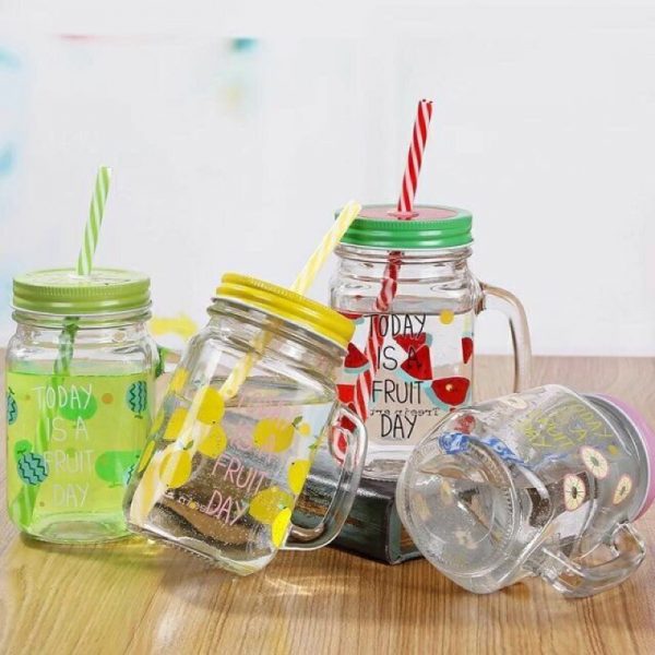 Glass Fruity Mason Jar Resistant