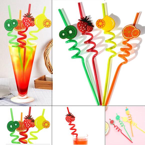 Spiral Straws For Drinking - 4pcs