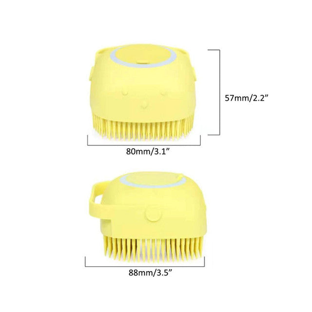 Silicone Body Brush Shower Scrubber, Massage Shower Brush Shampoo Dispenser