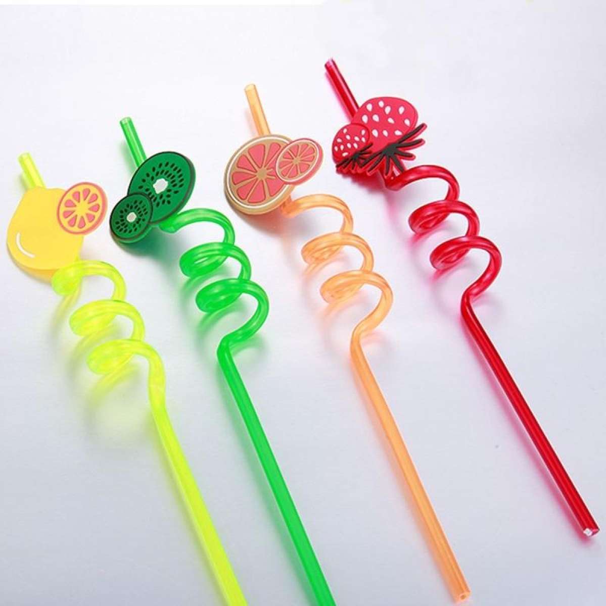 Spiral Straws For Drinking - 4pcs