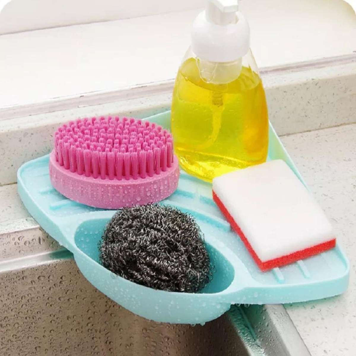 Multipurpose Corner Sink Wash Basin Storage Organizer Rack