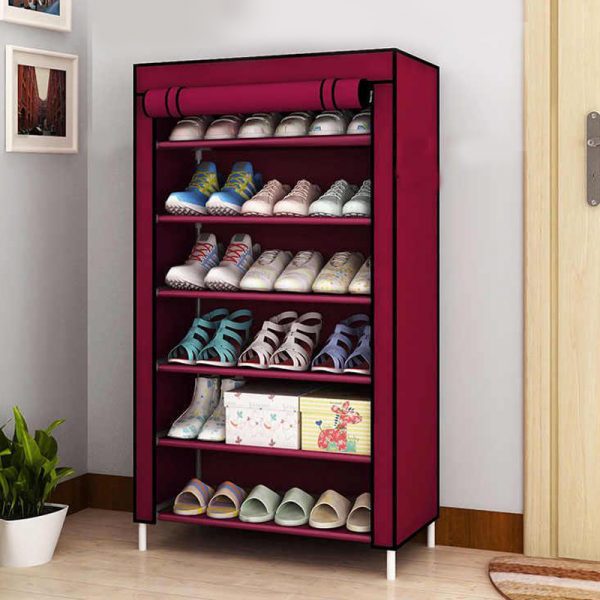 6 Layer Shoe Rack Shelf With Fabric Cover