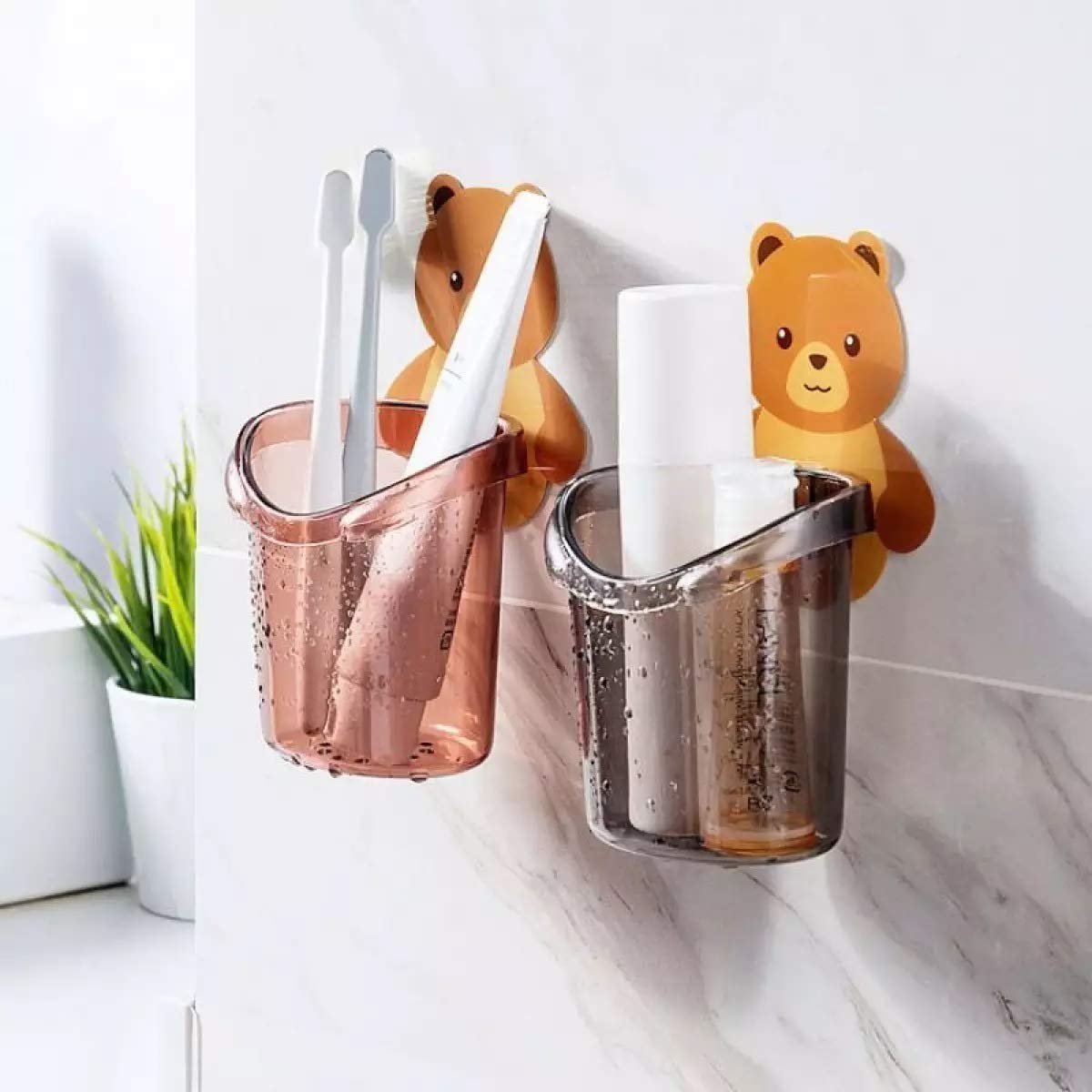 Pack of 2 Wall Mounted Toothbrush Holder