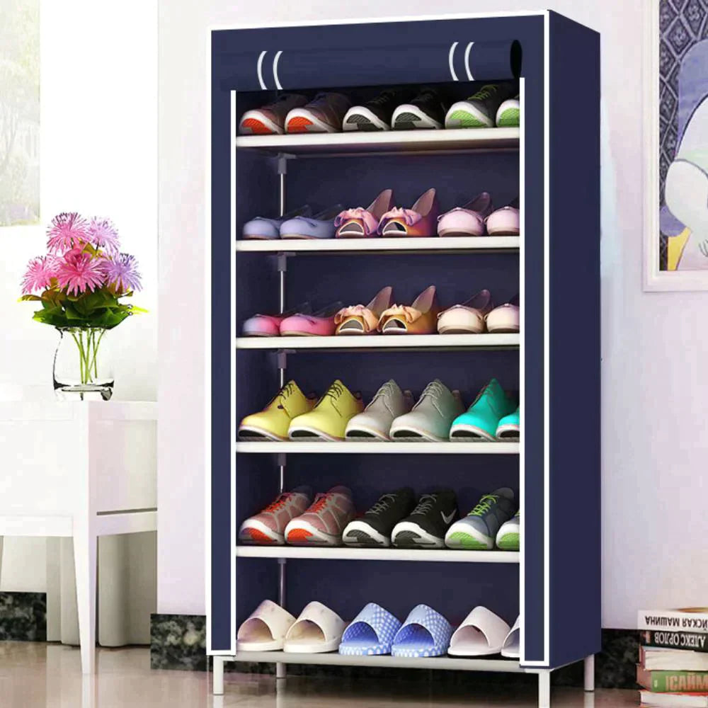 6 Layer Shoe Rack Shelf With Fabric Cover