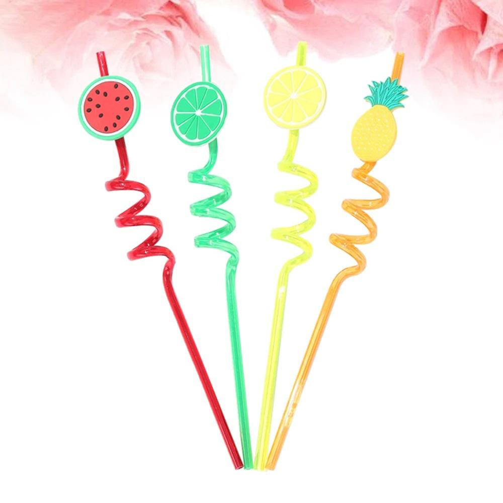 Spiral Straws For Drinking - 4pcs