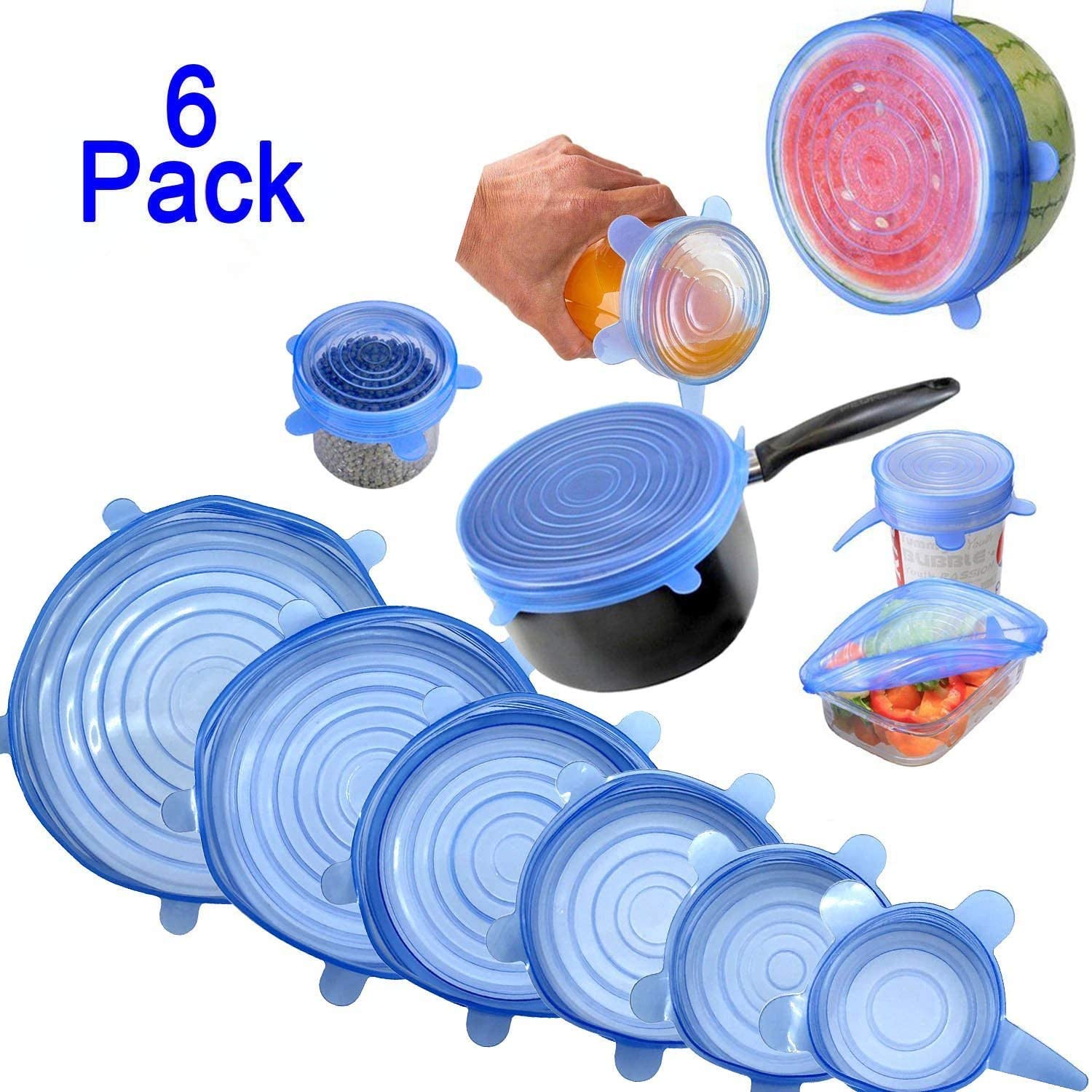 Pack of 6 Stretch Silicone Lids