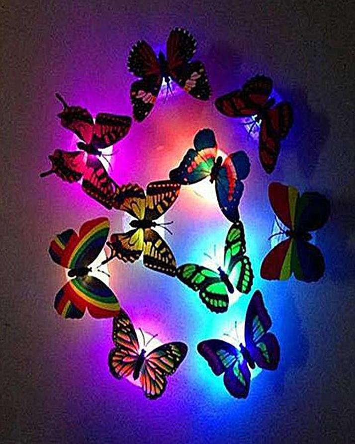 LED Butterfly Wall Night Light Stickers