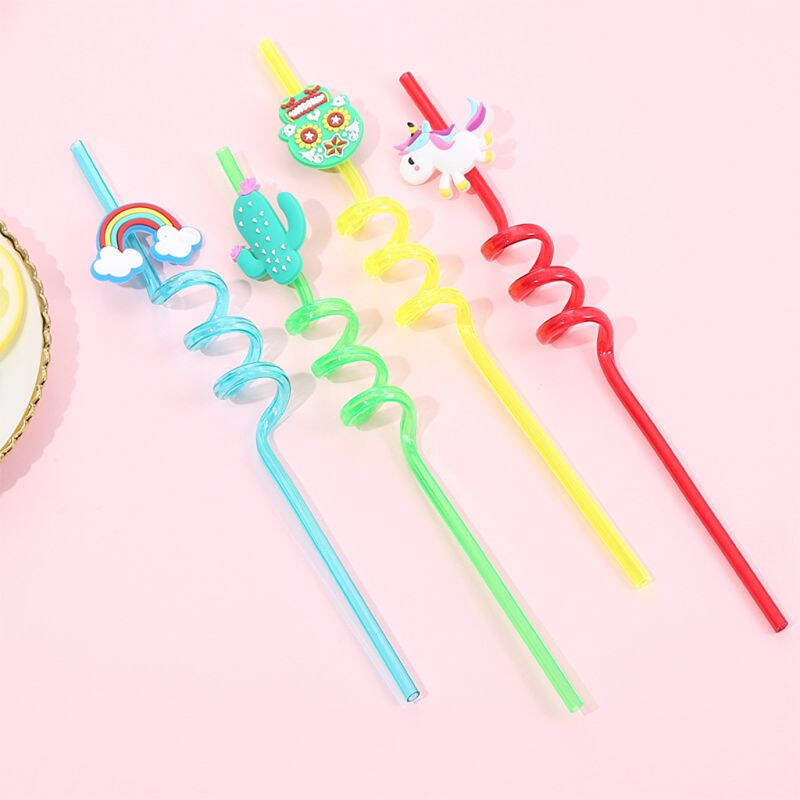 Spiral Straws For Drinking - 4pcs