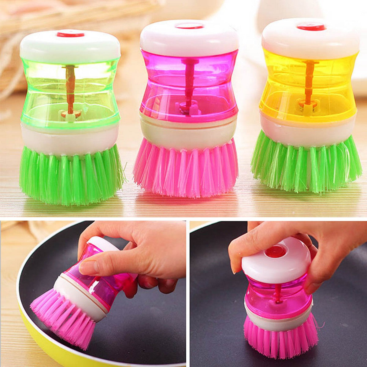 Dish Brush With Liquid Soap Dispenser