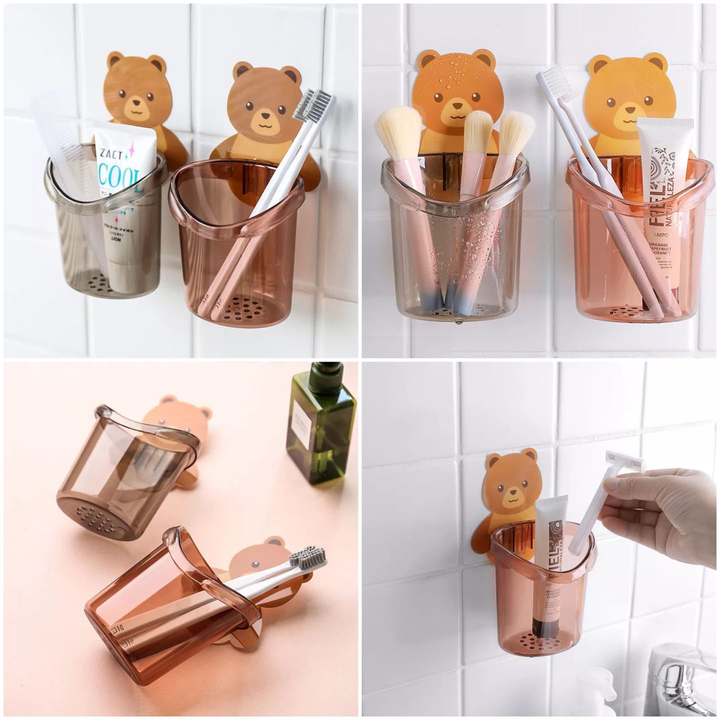 Toothbrush Holder Bear Storage