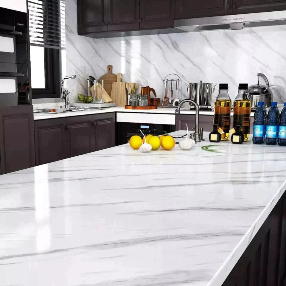 Pack of 5 White Marble Sheet for Kitchen