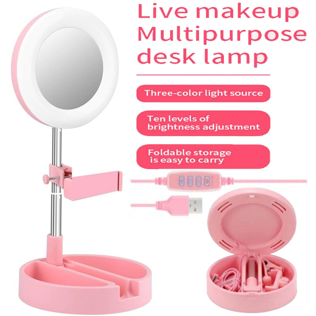 Folding Makeup Mirror with Mobile Holder