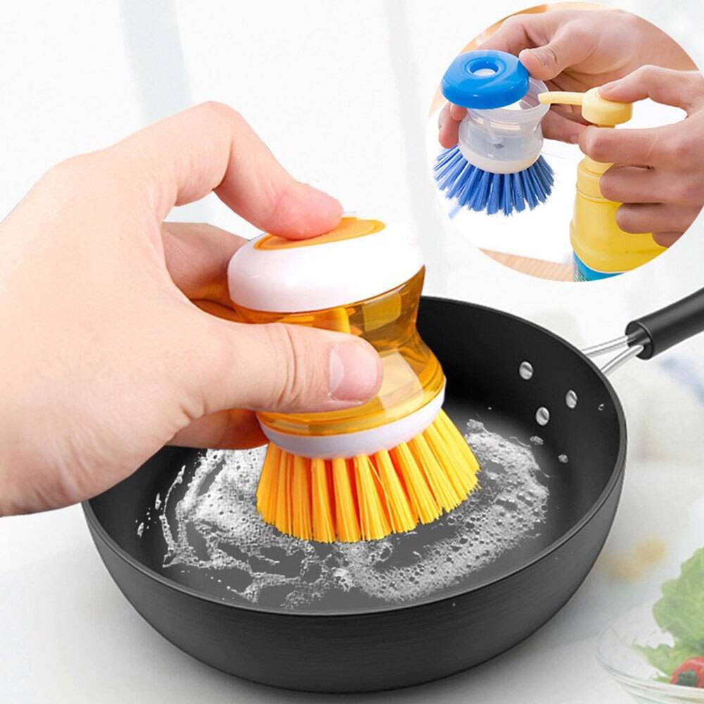 Dish Brush With Liquid Soap Dispenser