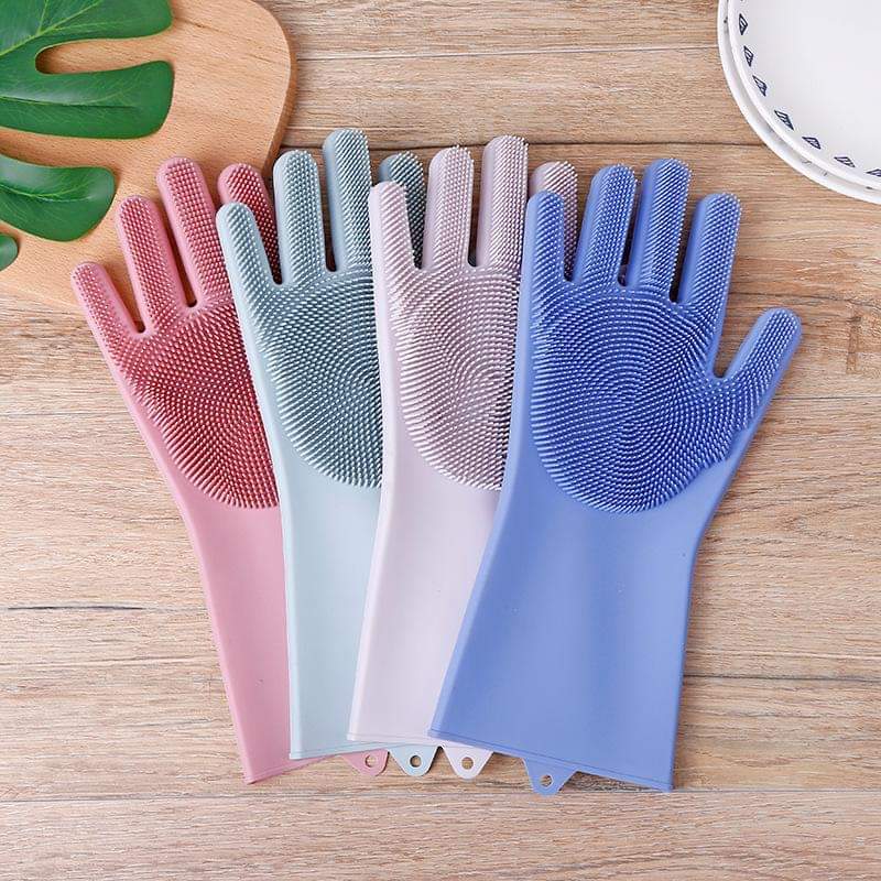 Magic Dish washing Gloves with scrubber,