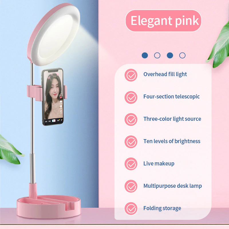 Folding Makeup Mirror with Mobile Holder