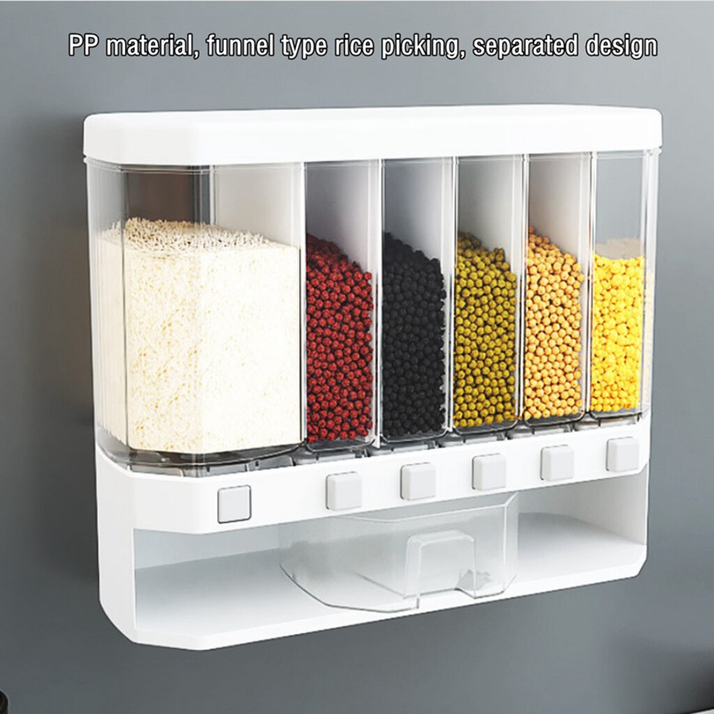 6-Grid Wall Mounted Food Dispenser