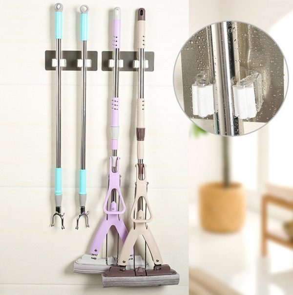 Practical Wall Mounted Mop Organizer