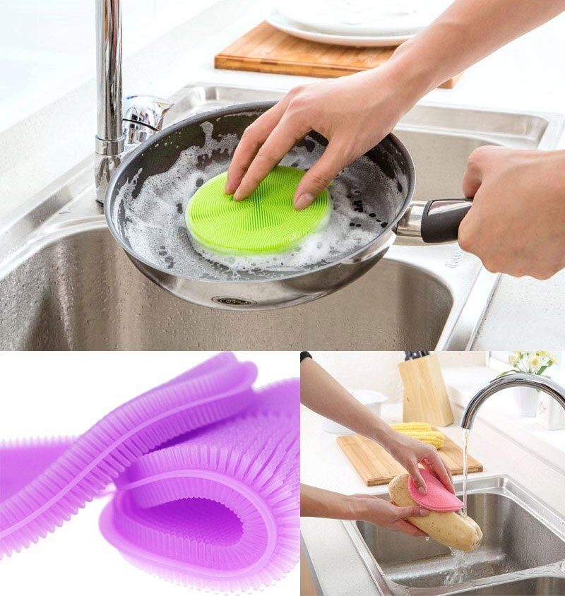 Magic Silicone Scrubber Dish Washing Sponge