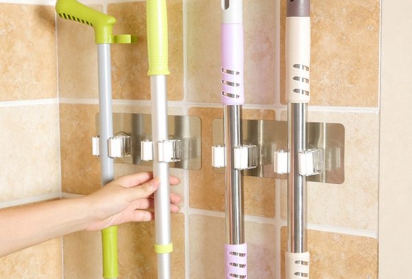 Practical Wall Mounted Mop Organizer