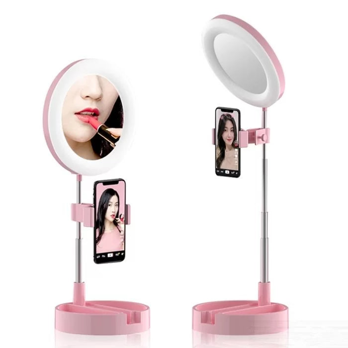 Folding Makeup Mirror with Mobile Holder