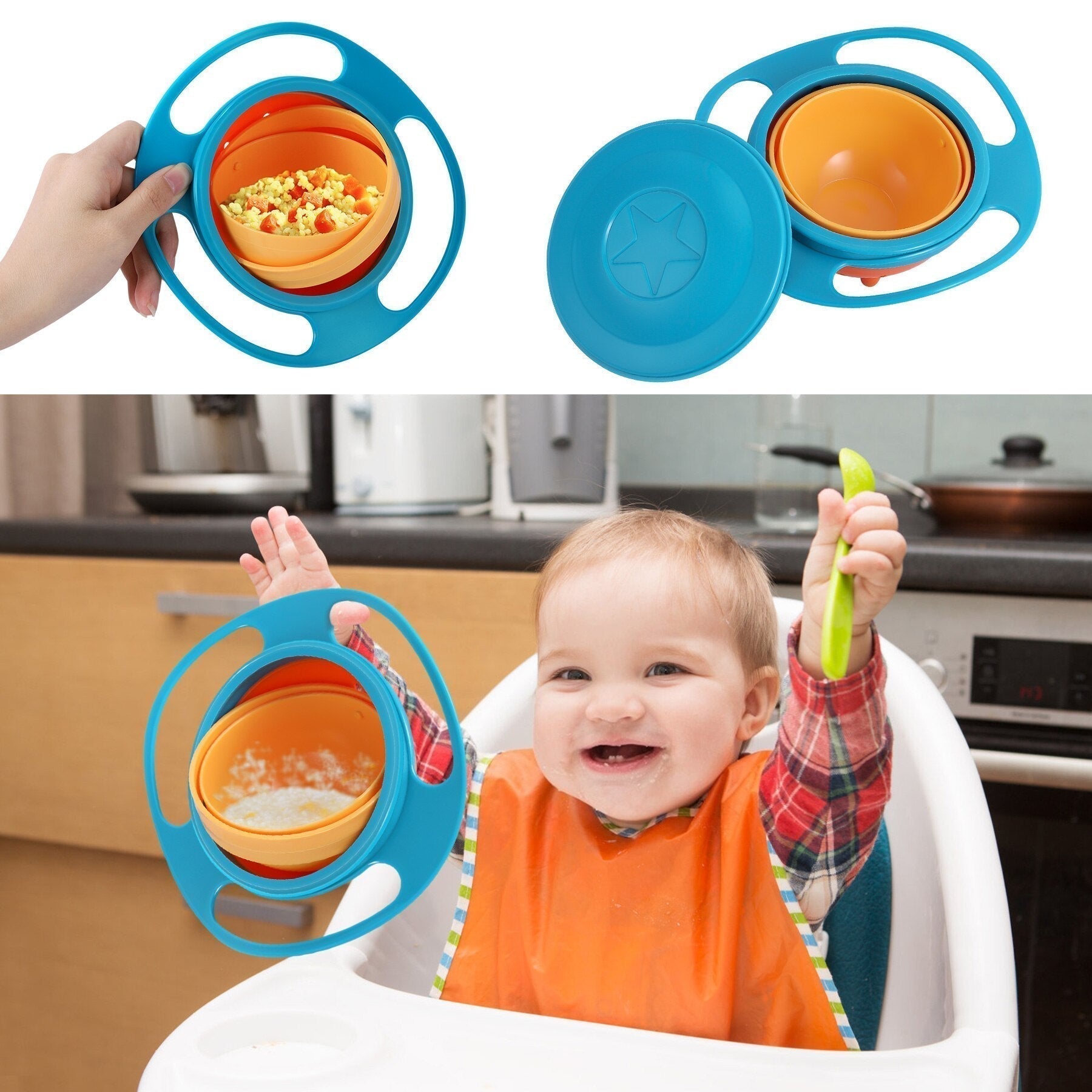 Amazing 360° Rotatable Baby Feeding Bowl - Non Spill