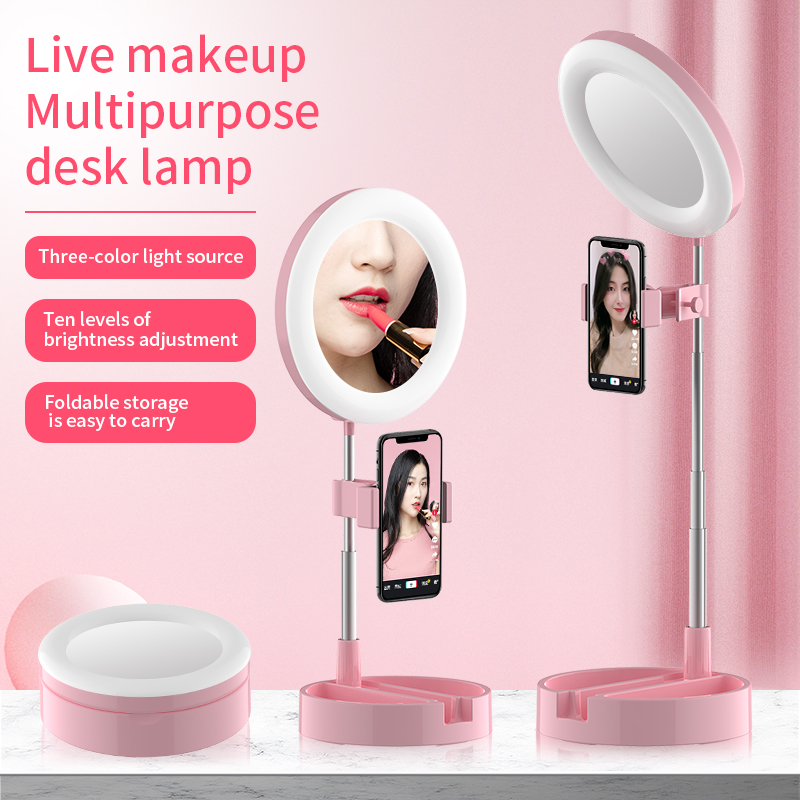 Folding Makeup Mirror with Mobile Holder