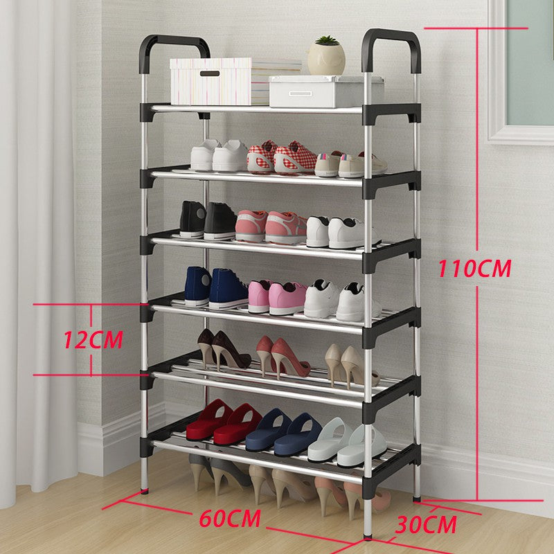 6 Layer shoe rack Tier Colored stainless steel Stackable