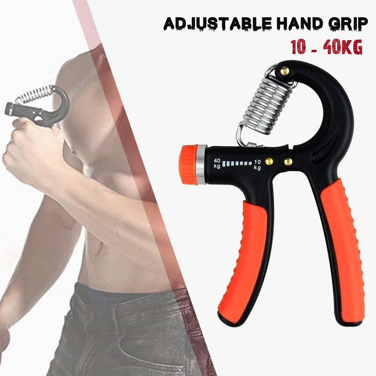 Adjustable Hand Grip, 10-40 KG Strength, with adjusting knob, Wrist Strengthener