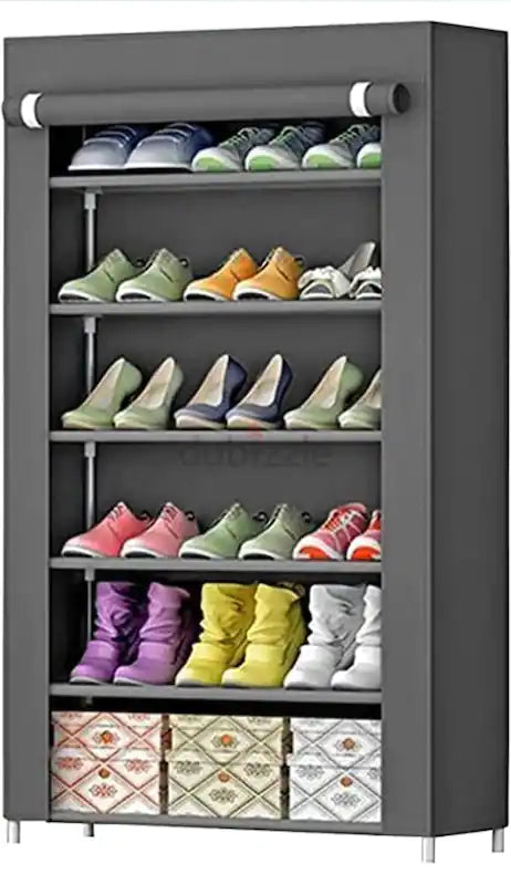 6 Layer Shoe Rack Shelf With Fabric Cover