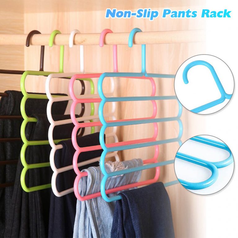 Multicolor 5 Layers Antislip Pent Clothes Hangers