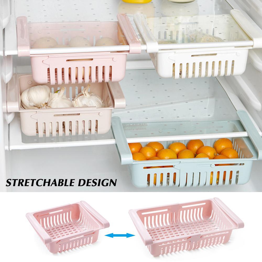 Storage Basket Expandable Fridge Storage Rack