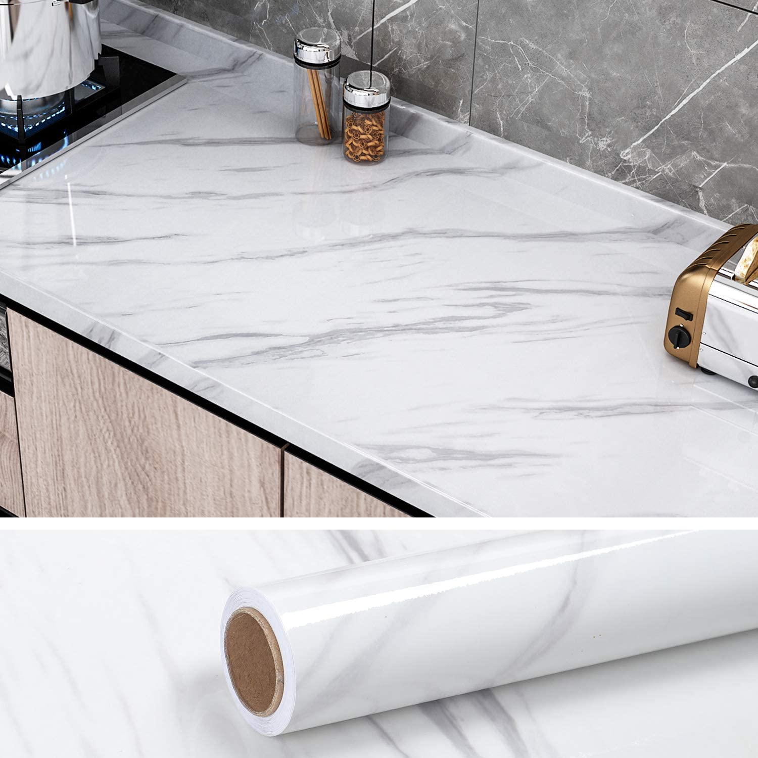 Pack of 5 White Marble Sheet for Kitchen