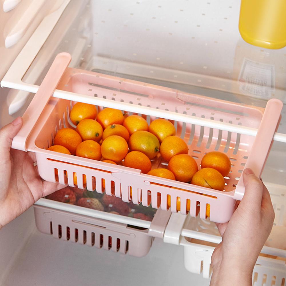 Storage Basket Expandable Fridge Storage Rack