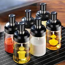 Glass Seasoning Bottle With Honey Brush