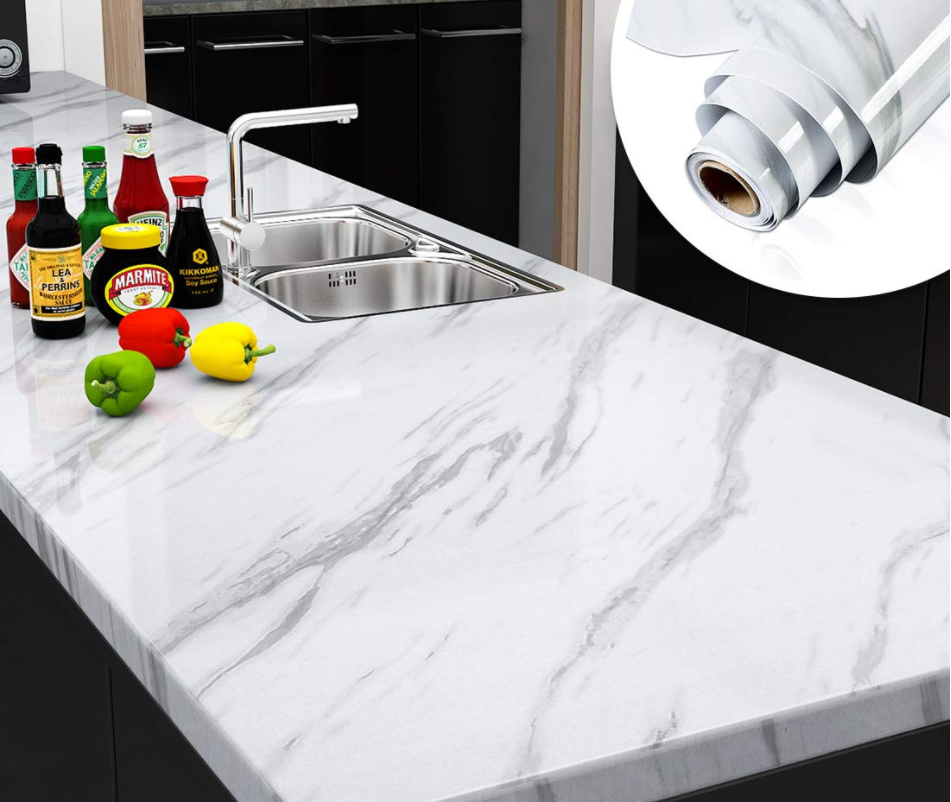 Pack of 5 White Marble Sheet for Kitchen