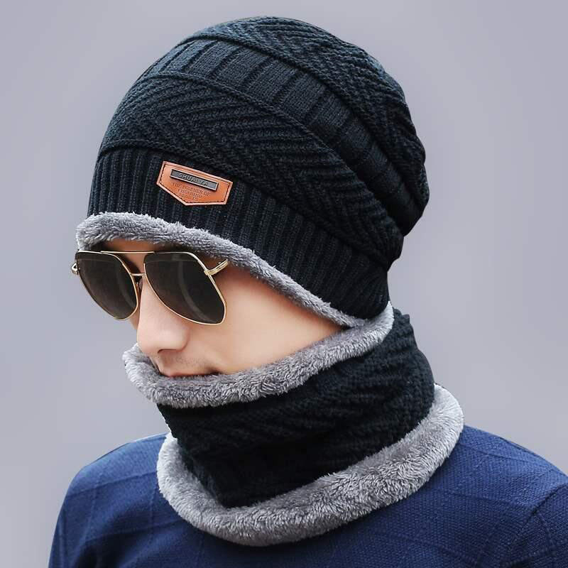 Wool cap with neck warmer