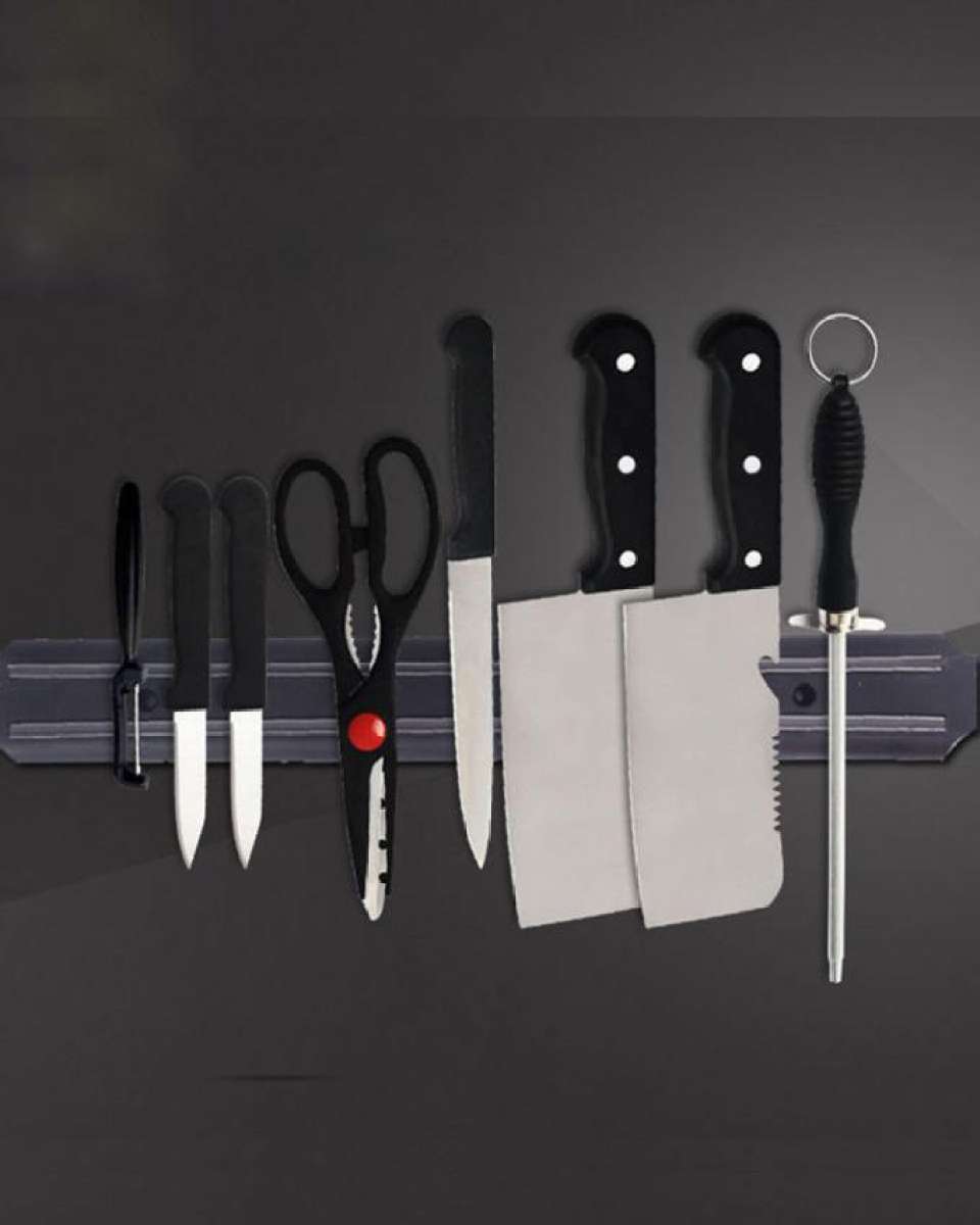 Black Magnetic Knife Holder Rack