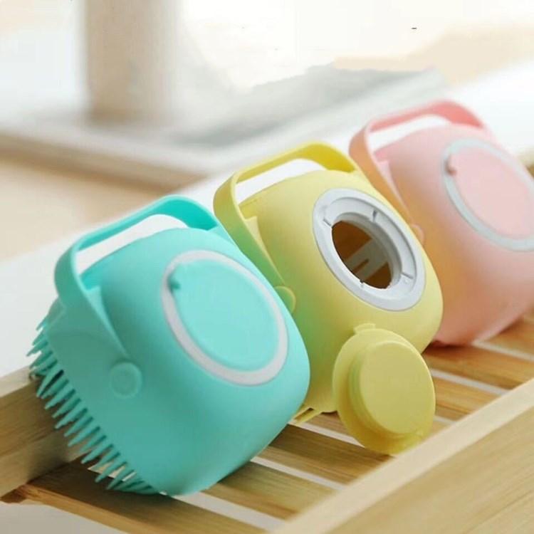 Silicone Body Brush Shower Scrubber, Massage Shower Brush Shampoo Dispenser