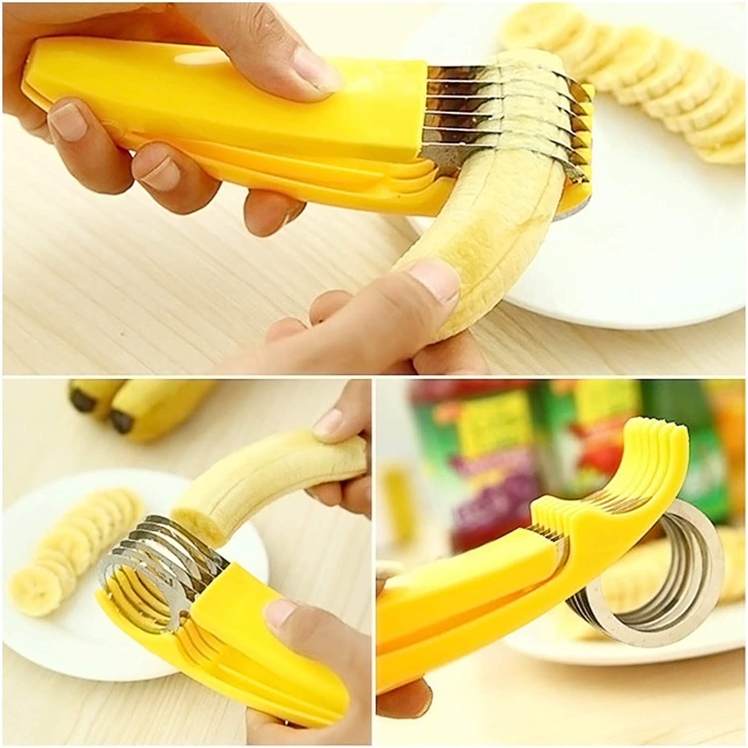 Banana Slicer Chopper Fruit Cutter, Peeler