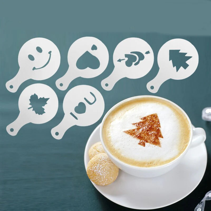 Pack Of 16Pcs Coffee Stencil Template Set