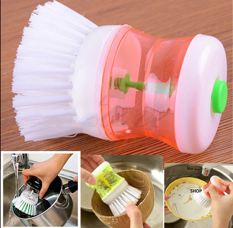 Dish Brush With Liquid Soap Dispenser