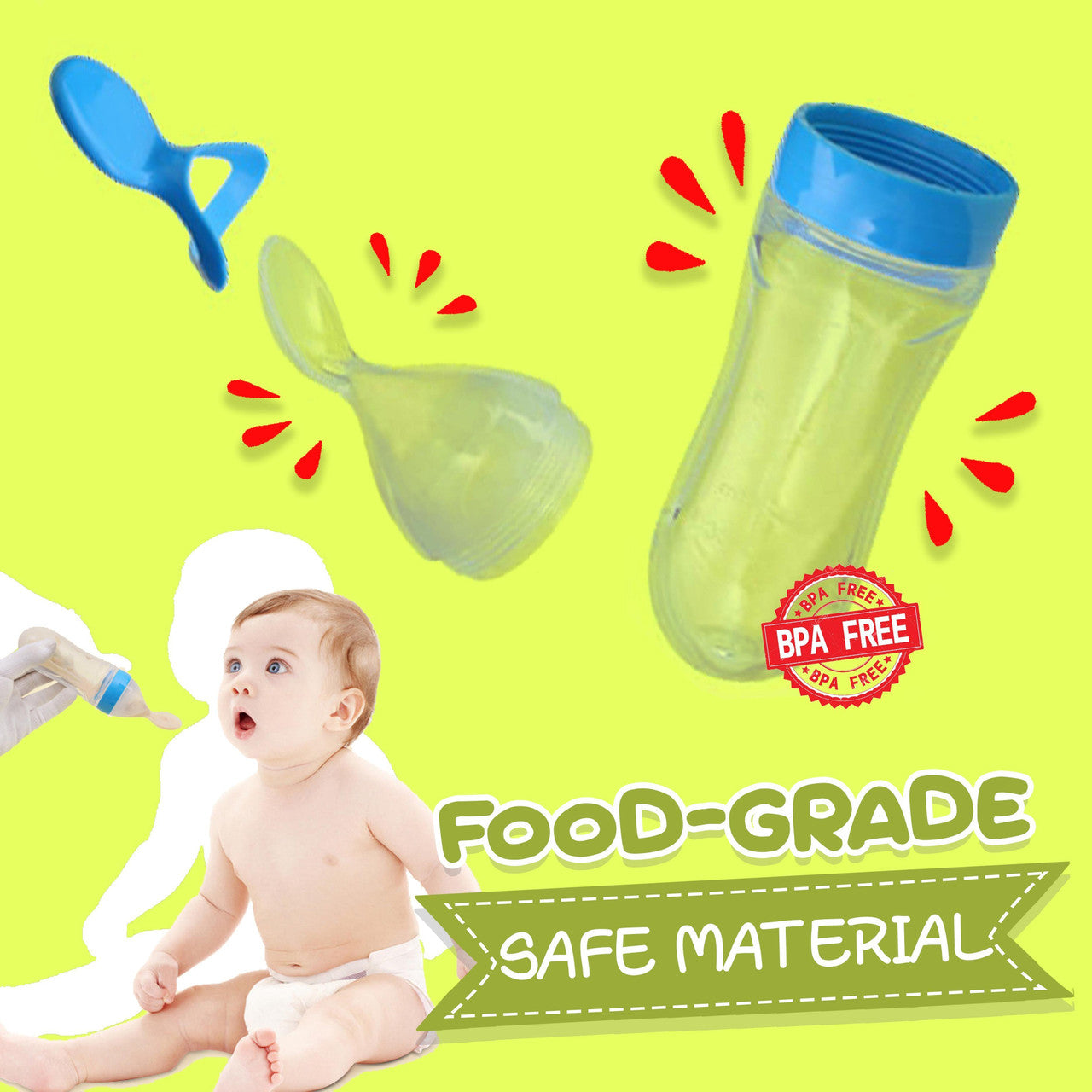 Baby Spoon Feeder Squeezy Silicone