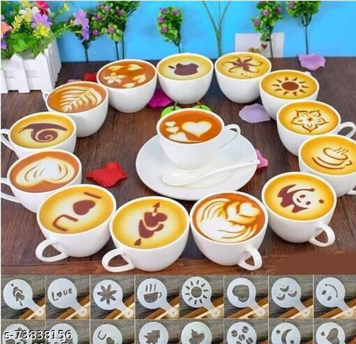 Pack Of 16Pcs Coffee Stencil Template Set